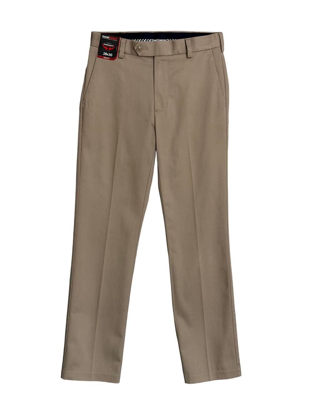 Roundtree & Yorke Pants Men's 28"x30" TravelSmart Slim Fit Stretch Taupe NWT